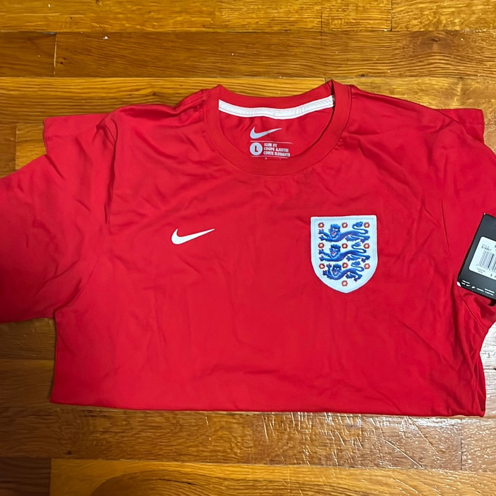 Nike slim fit size L.  NWT. Men’s red short sleeve tee   Nike better world